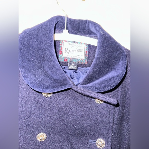 Tailored by Rothschild girls Navy Wool Double-Breasted Kids Coat 3T winter fall - Picture 6 of 9